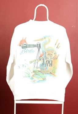 Caribbean Soul Vintage Crewneck Print Sweatshirt White