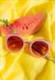 GOLD RIM CAT EYE SUNGLASSES