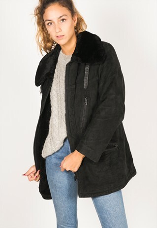 VINTAGE 80S WINTER SHEEPSKIN COAT / R038