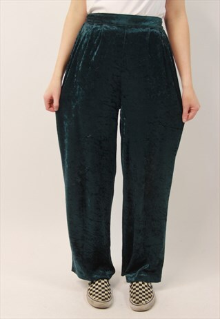 VINTAGE 90S GREEN VELVET PANTS