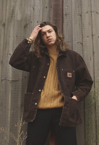 VINTAGE CARHARTT DARK BROWN CANVAS JACKET