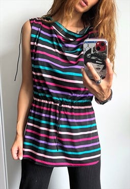 Colorful Striped 80s Top 