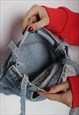 VINTAGE Y2K REWORKED DENIM JEANS BAG BLUE