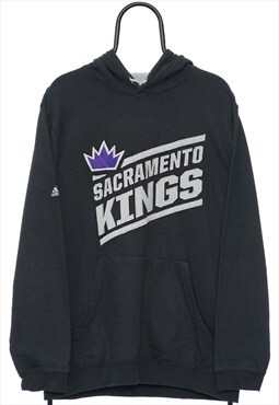 Vintage Adidas NBA Sacramento Kings Black Hoodie Mens