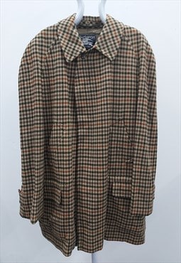 Vintage Burberry Plaid Beige Overcoat 