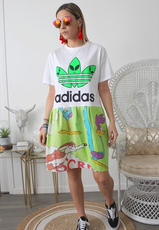 DRESS TEE-SHIRT VINTAGE COYOTE PRINTED FABRIC