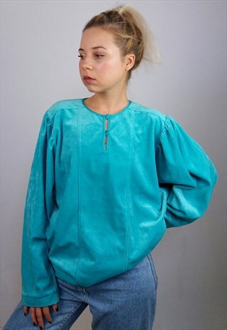 VINTAGE 80'S VELVET VELOUR SLEEPING JUMPER / PYJAMA TOP