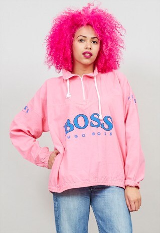 VINTAGE 80S OVERSIZED PINK HUGO BOSS ANORAK