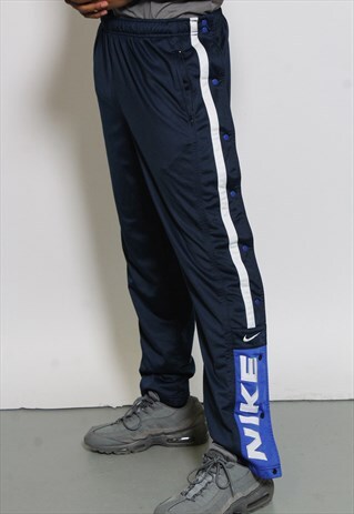 VINTAGE NIKE POPPER TRACK PANTS BLUE