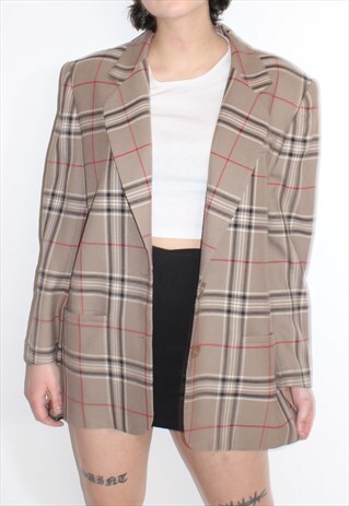 TARTAN TWEED BLAZER JACKET