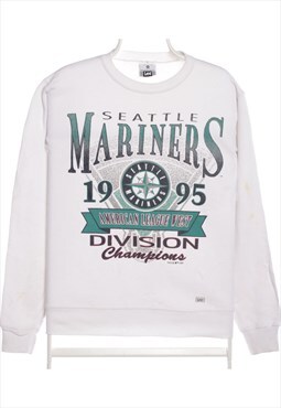 Vintage 90's Lee Sweatshirt 1995 Seattle Mariners MLB White