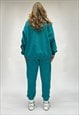 TEAL BLUE TRACKSUIT JOGGERS LOUNGEWEAR PEA STREET LOGO