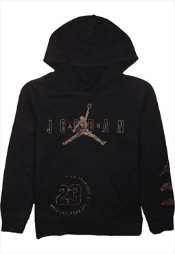 Vintage 90's Jordan Hoodie Spellout Pullover Black Large