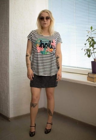 VINTAGE 90'S STRIPED COTTON T-SHIRT