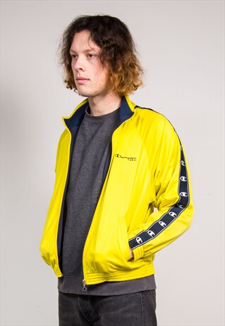 90's Vintage Yellow Champion Tracksuit Jacket | The Vintage Scene ...