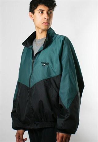 VINTAGE REEBOK WINDBREAKER BOMBER JACKET, XL