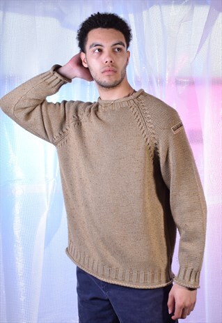 VINTAGE NAPAPIJRI BROWN KNITTED JUMPER