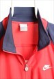 VINTAGE SPORTSWEAR NIKE TRACK LOGO JACKET RED NAVY SIZE L