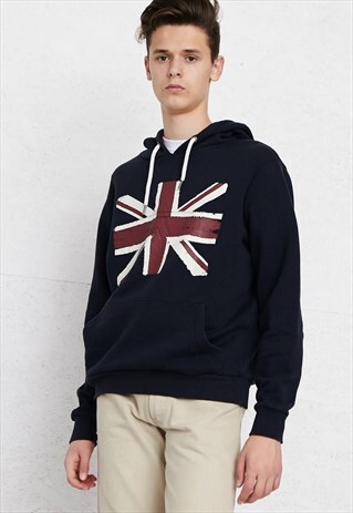 VINTAGE NAVY HOODIE SWEATSHIRT