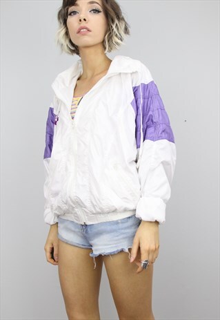 VINTAGE 80S 90S OVERSIZED SHELL SUIT FESTIVAL JACKET