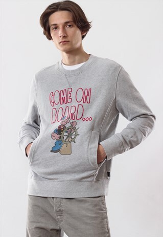 VINTAGE MENS MOSCHINO POPEYE THE SAILOR SWEATSHIRT CREW NECK