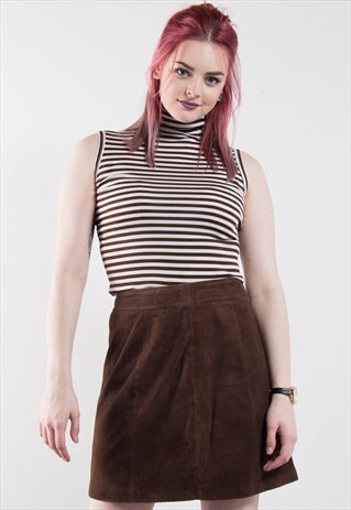 70'S STRIPED POLO NECK TOP