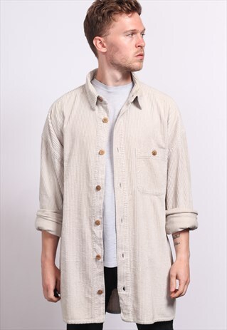VINTAGE CORDUROY CORD SHIRT BEIGE