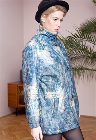 HIPSTER QUILTED ALL OVER PRINT PARKA JACKET FOM THE 90S.