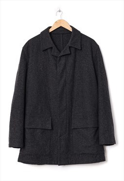 Vintage YVES SAINT LAURENT Over Coat Jacket Short Grey