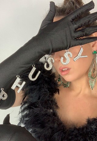 HANDMADE CUSTOM DIAMANTE LONG GLOVES