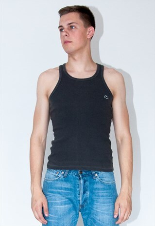VINTAGE RETRO GREY LACOSTE TANK TOP