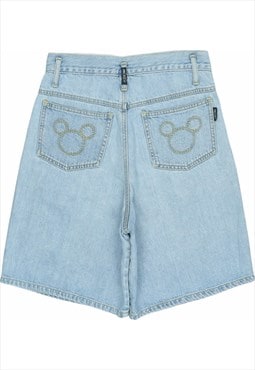 MICKEY 90's Denim Shorts Disney Shorts Small Blue