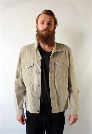 VINTAGE 90'S CLASSIC UNISEX BEIGE CORDUROY LEVI'S JACKET