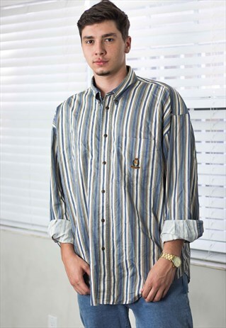 VINTAGE CHAPS RALPH LAUREN SHIRT LOGO 90S XL 13.7