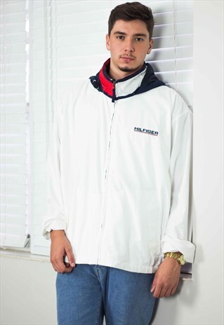 VINTAGE TOMMY HILFIGER WINDBREAKER SHELL JACKET 90S XXL 18.4