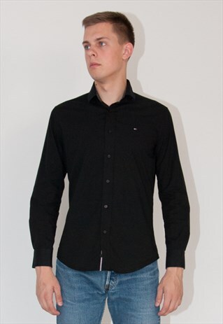 TOMMY HILFIGER VINTAGE BLACK TOMMY HILFIGER SHIRT