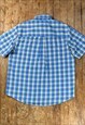 VINTAGE CHAPS BLUE CHECKED SHORT SLEEVED SHIRT 