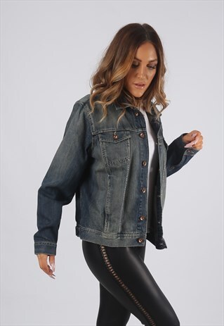 VINTAGE DENIM JACKET OVERSIZED FITTED UK 14 - 16 (RBC)
