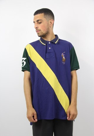 VINTAGE POLO RALPH LAUREN PATTERNED POLO SHIRT