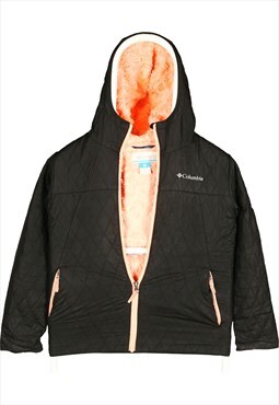 Columbia 90's Spellout Logo Hooded Zip Up Bomber Jacket Medi
