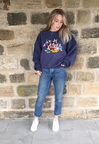 VINTAGE DISNEY MICKY GOOFY DONALD OVERSIZE JUMPER SWEATSHIRT