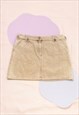 Vintage Skirt Y2K Preppy Mini in Brown Corduroy