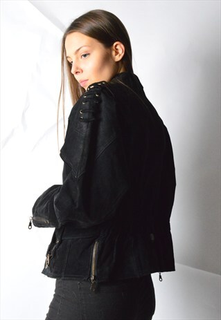 VINTAGE 80S BLACK LEATHER JACKET