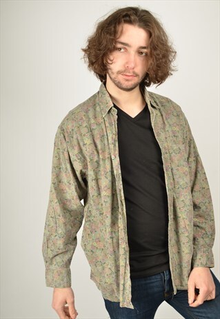 VINTAGE ABSTRACT CRAZY FESTIVAL PATTERNED SHIRT