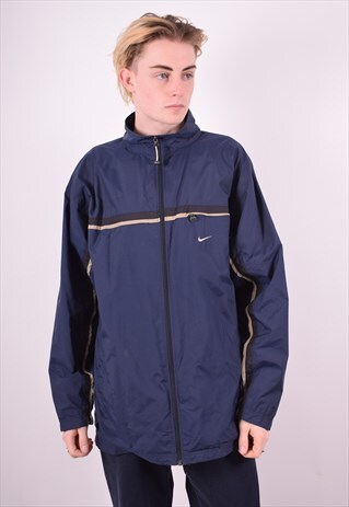 NIKE MENS VINTAGE RAIN JACKET XL BLUE 90'S