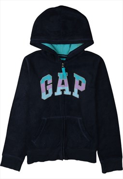 Vintage 90's Gap Fleece Jumper Spellout Full Zip Up Navy