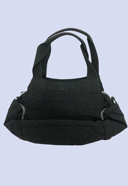 Kipling Black Soft Fabric Small Zip Casual Grab Handbag