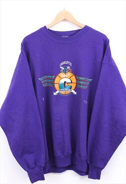 Vintage Charlotte Hornets Sweatshirt Purple With Graphic 