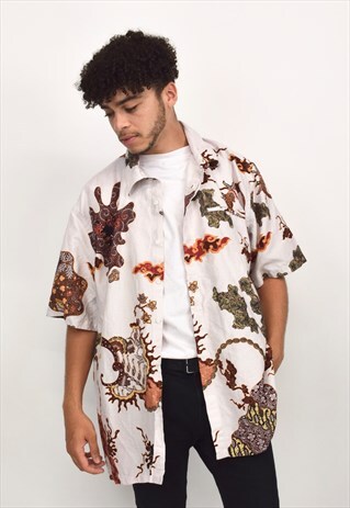 VINTAGE 90S PINK JAPANESE PRINT SHIRT
