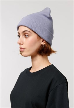 Women's Cuffed Ribbed Beanie Hat - Pastel Purple